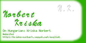 norbert kriska business card